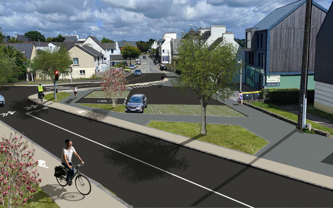 Carrefour rue de Brest/route du Dellec : les travaux d’aménagement de voirie
